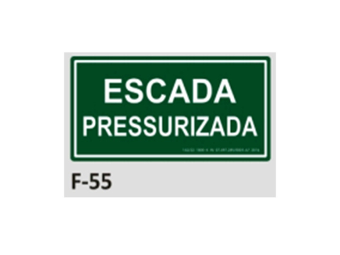 PLACA DE IDENTIFICAÇÃO - ESCADA PRESSURIZADA F-55 12X23CM