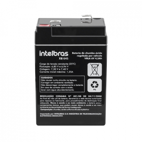 Bateria 6V 4.5AH para iluminacao de emergencia XB 645 - Intelbras