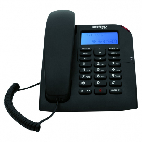 Telefone com Identificação de Chamadas e Viva Voz TC 60 ID Preto - Intelbras
