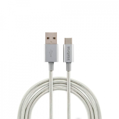 Cabo USB - USB-C 1,5m nylon branco EUAC 15NB - Intelbras