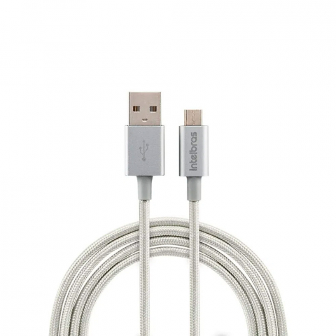 Cabo USB - Micro USB 1,5m nylon branco EUAB 15NB - Intelbras