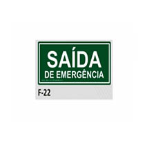PLACA DE IDENTIFICAÇÃO - SAÍDA DE EMERGÊNCIA F-22 12X28CM