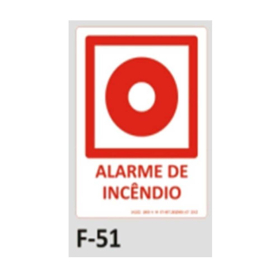 placa de identificao - alarme de incndio f-51 10x15cm